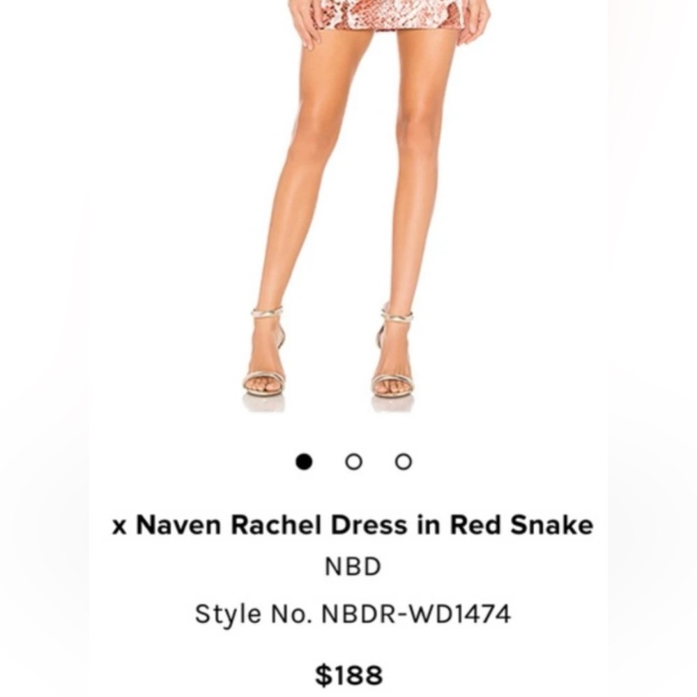 NBD X Naven • Rachel Mini Dress Size XXS Red Snake Party Event Date Night Plunge - Picture 14 of 14